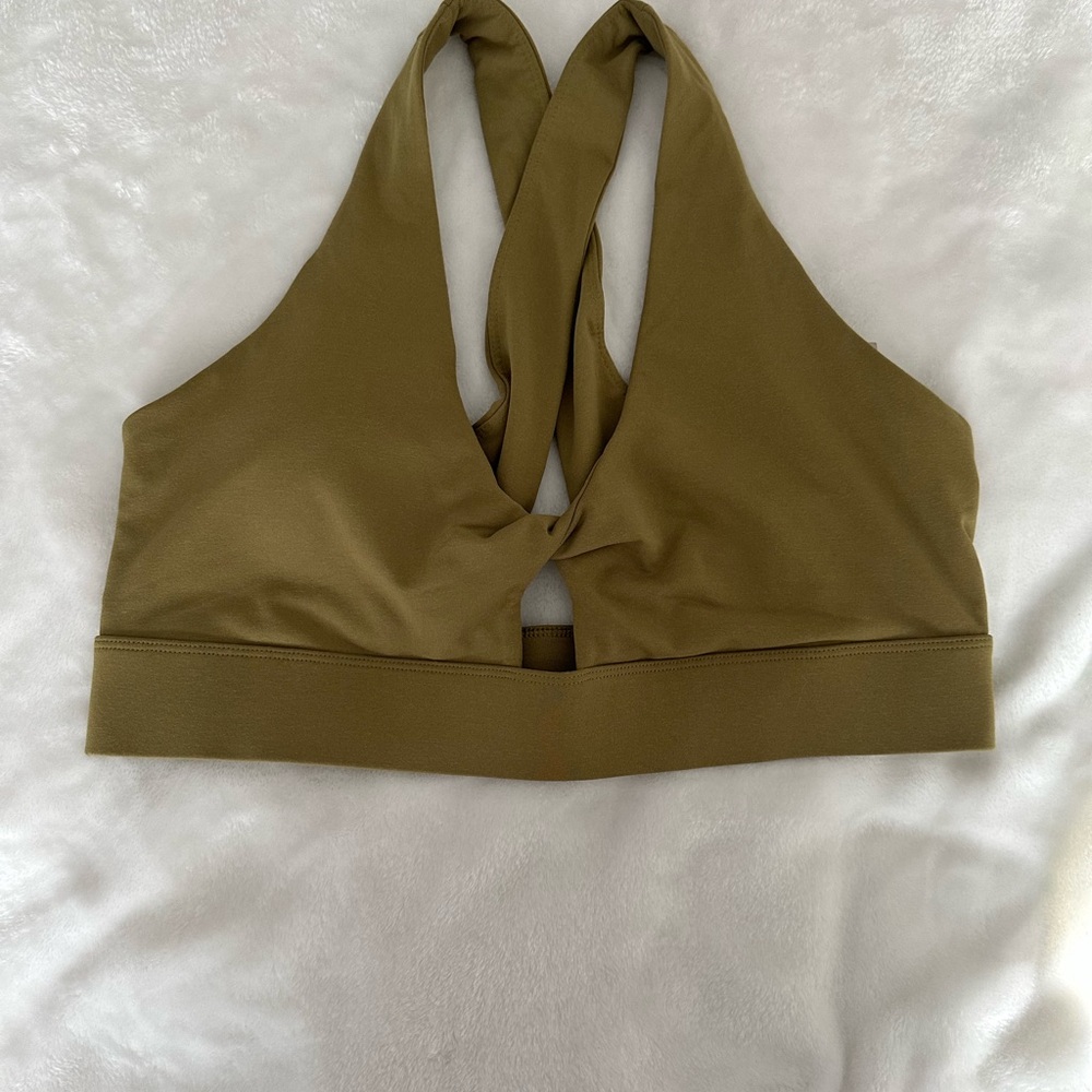 Fabletics Green Sports Bra Halter Neck Intimates